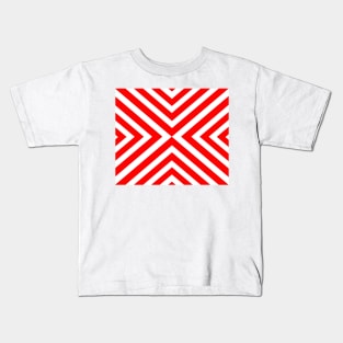 Abstract triangles geometric pattern - red and white. Kids T-Shirt